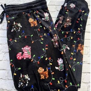 Disney Cats Holiday Christmas Velour Jogger Pants Adult XL